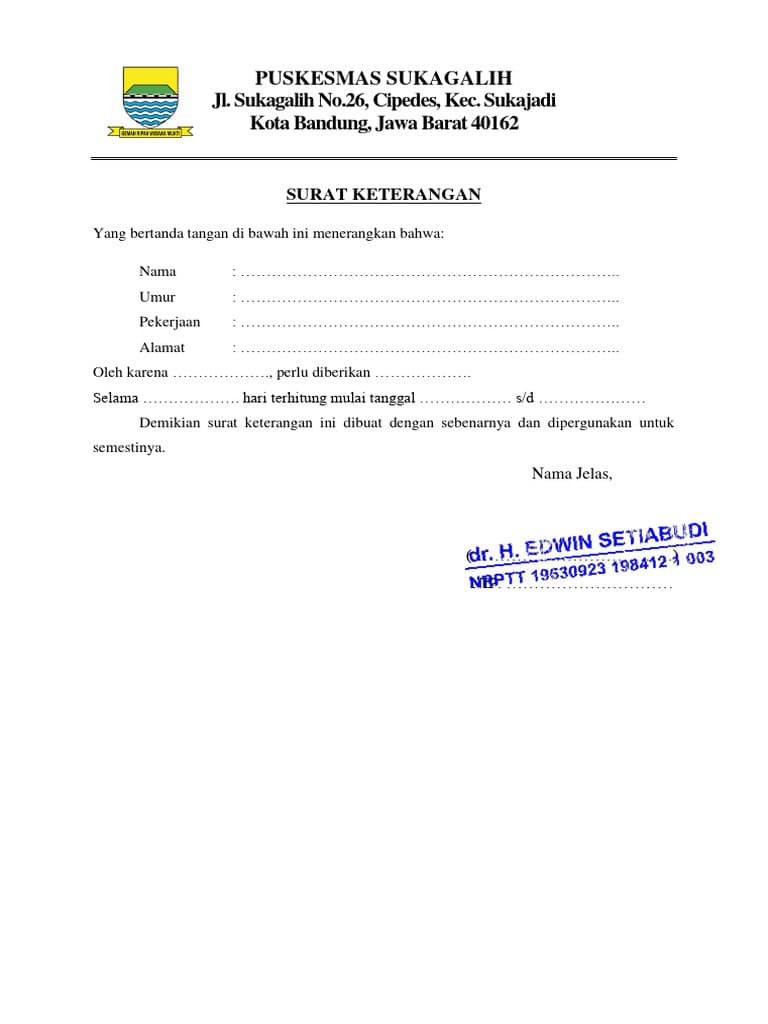 Surat Izin dari Dokter: Pengertian, Fungsi, dan Contoh